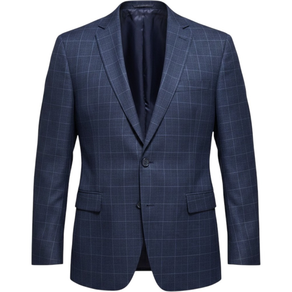 Brooks Brothers 1818 Regent Navy Windowpane Wool Blazer Made in Italy 48L VBC